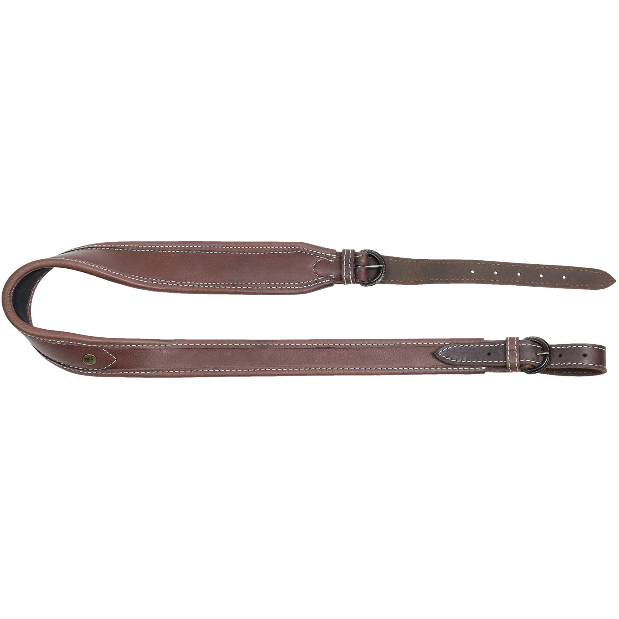 Gewehrriemen Olivenleder mit Neopren-Unterlage