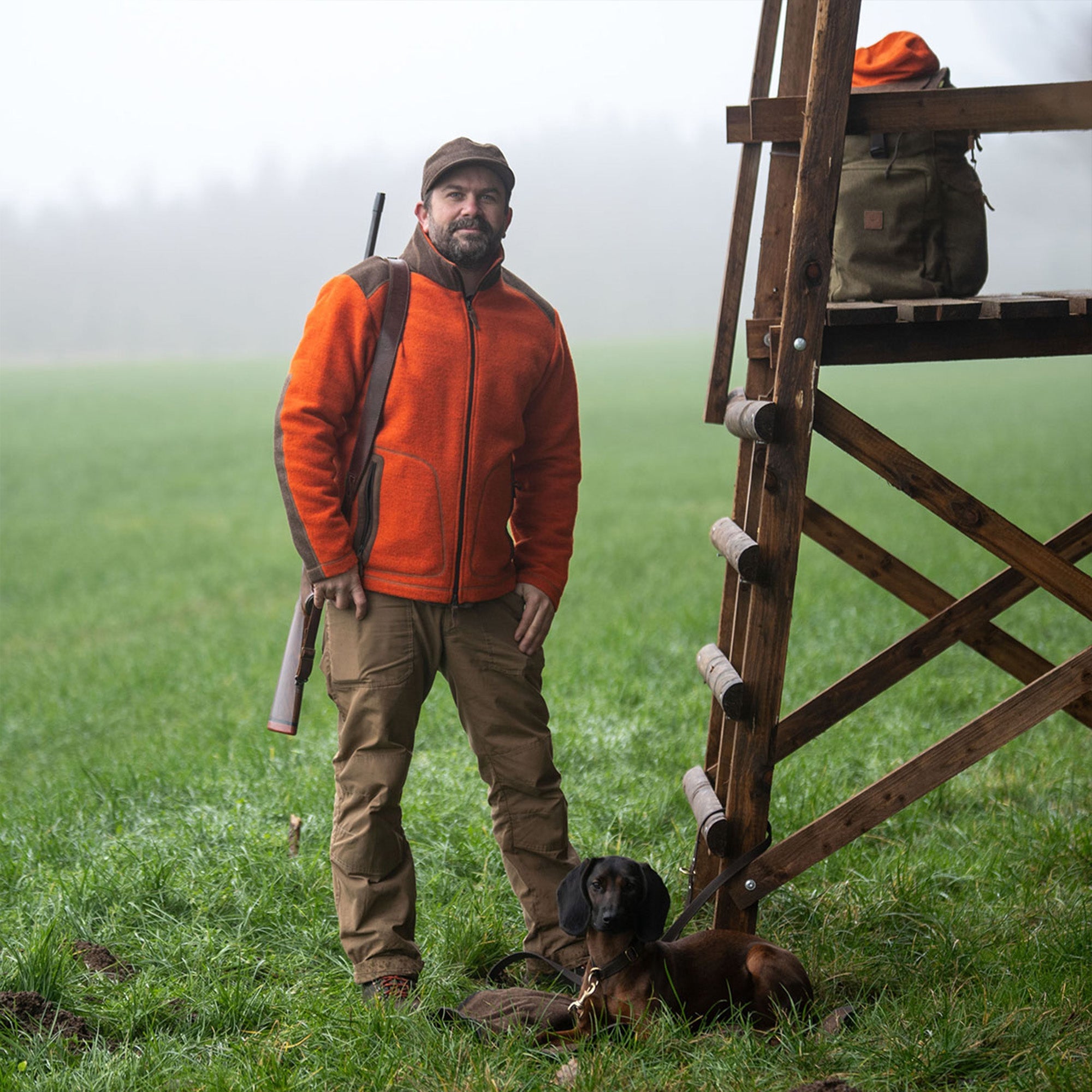 Loden-Fleecejacke Urs in Orange