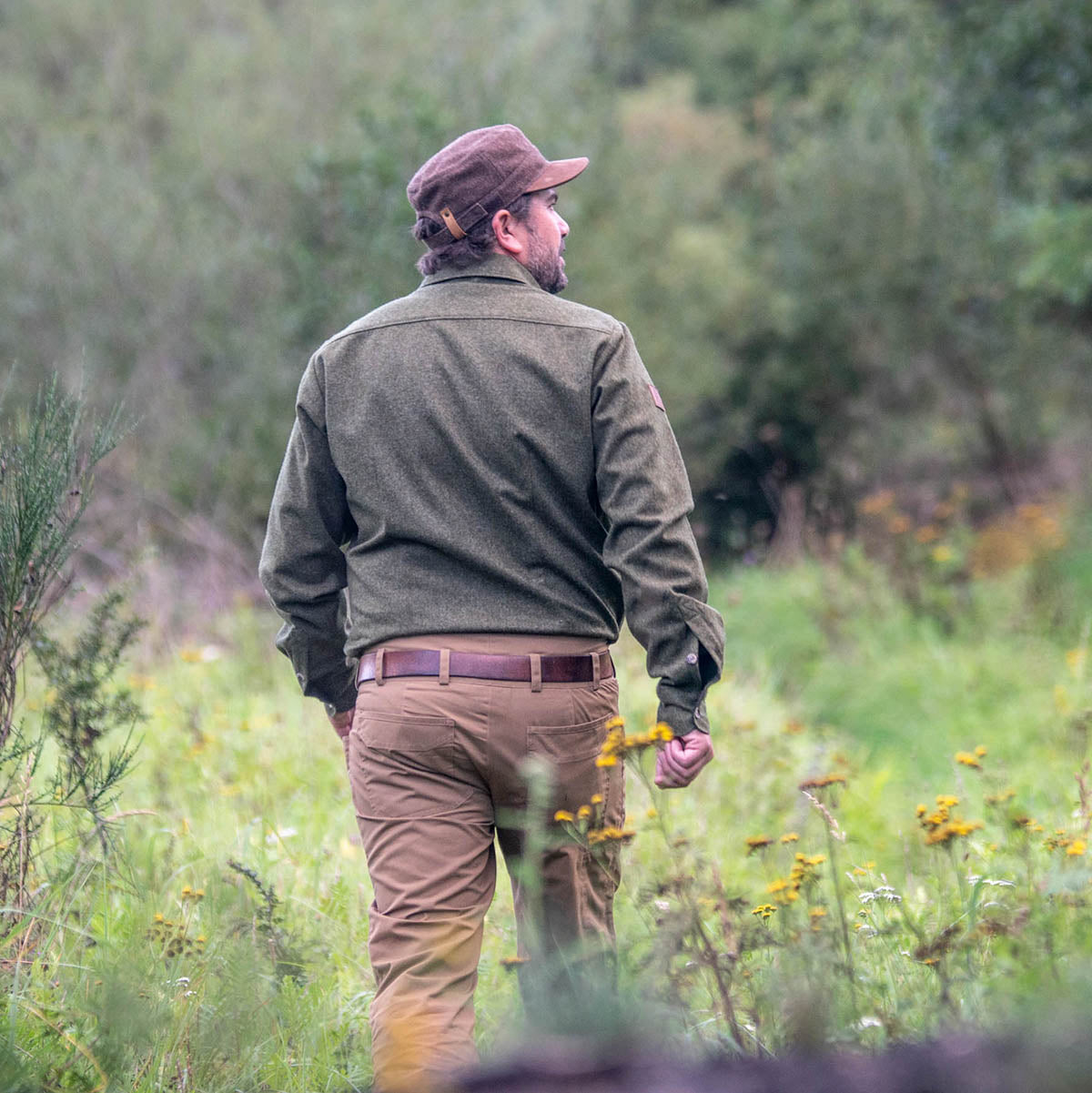 Merino-Lodenhemd Grimbart in oliv