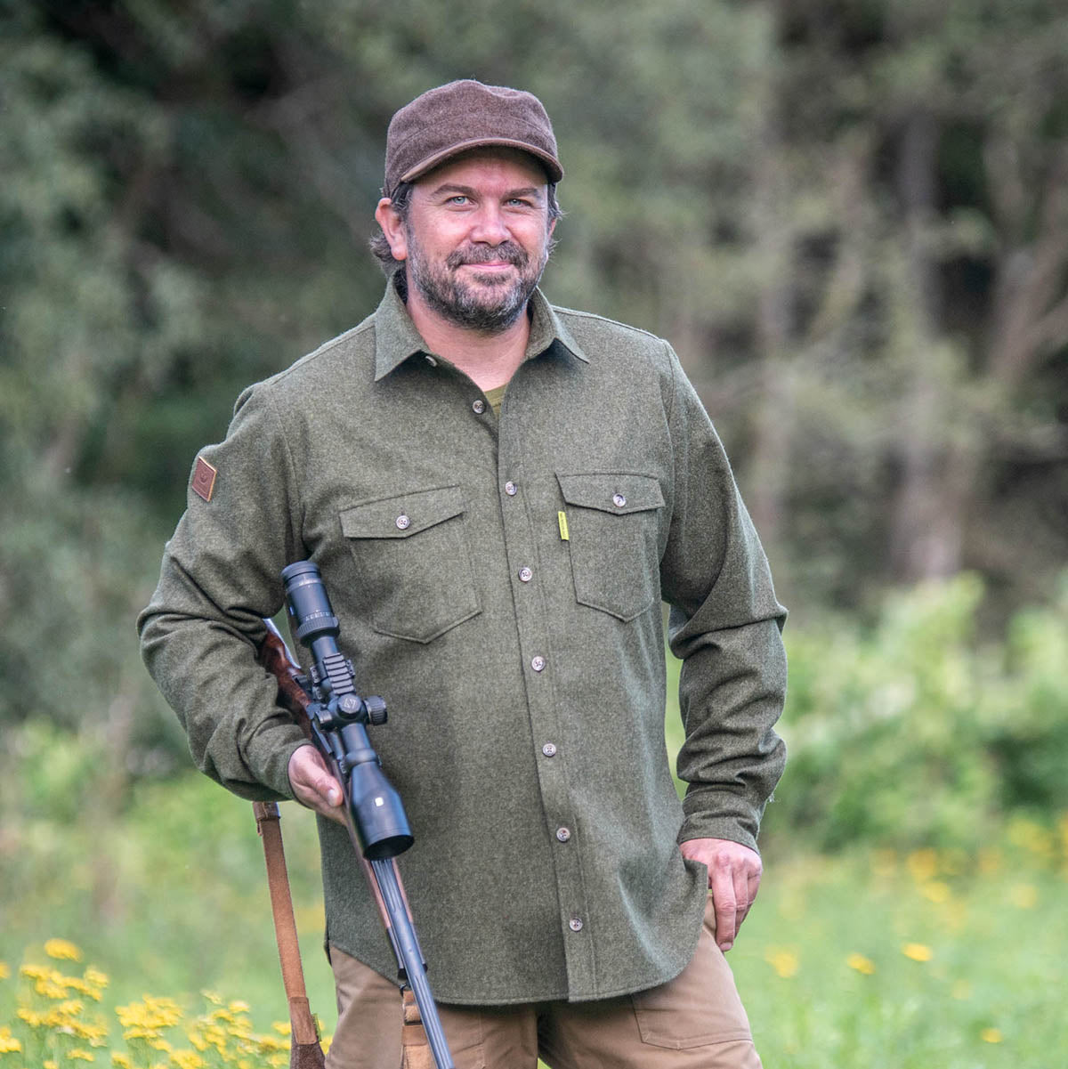 Merino-Lodenhemd Grimbart in oliv