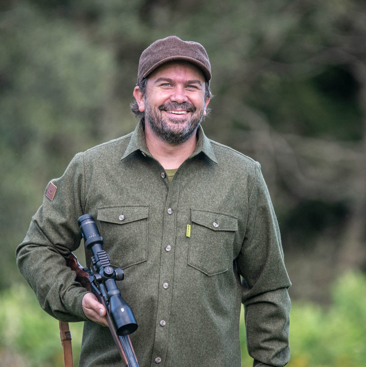 Merino-Lodenhemd Grimbart in oliv