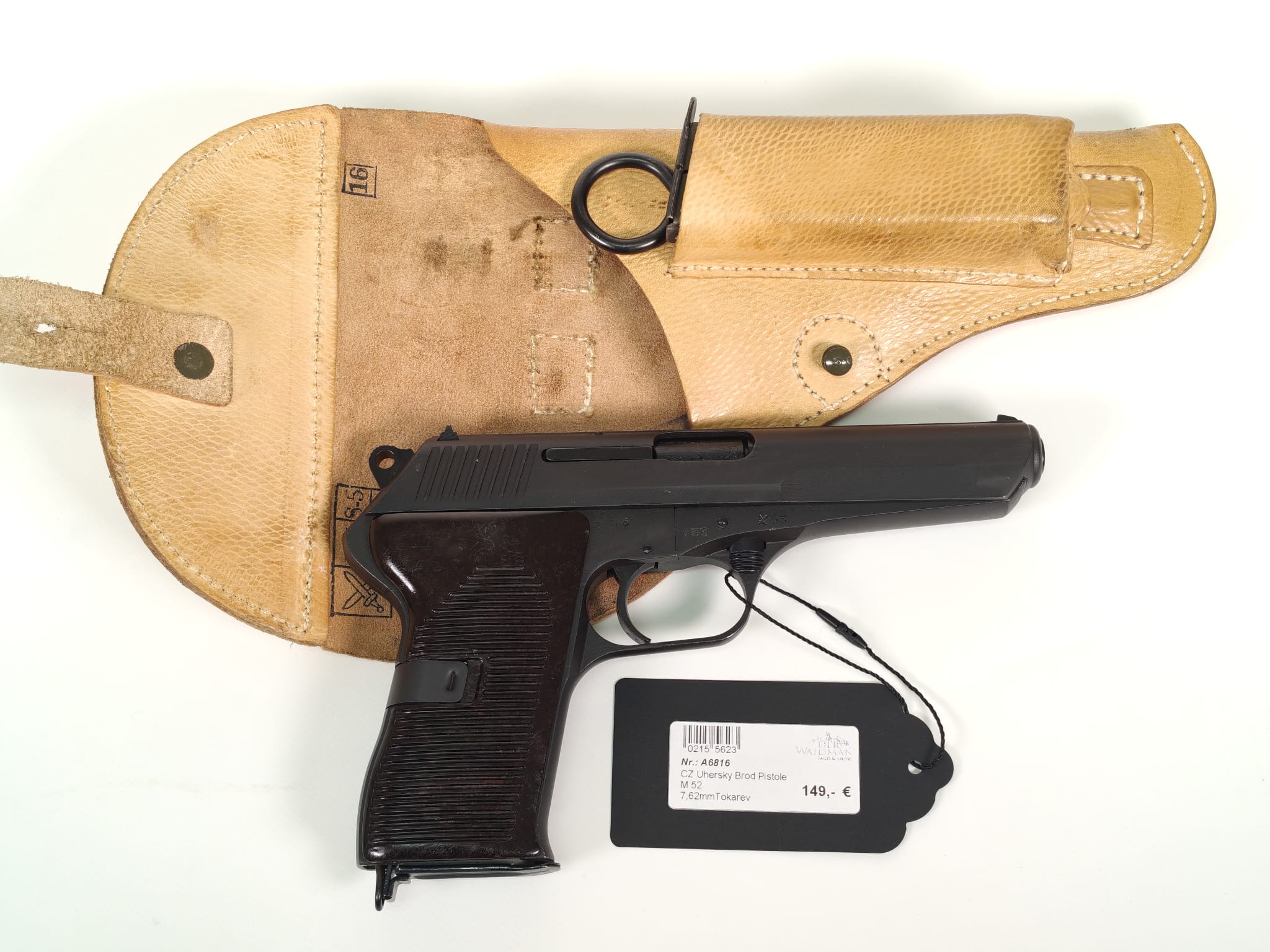 CZ 52 Pistole 7,62 Tokarev mit Lederholster