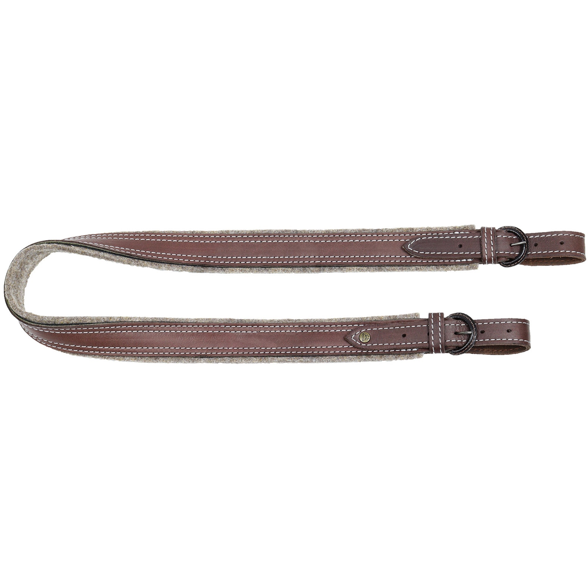 Gewehrriemen Olivenleder mit Wollfilz-Unterlage