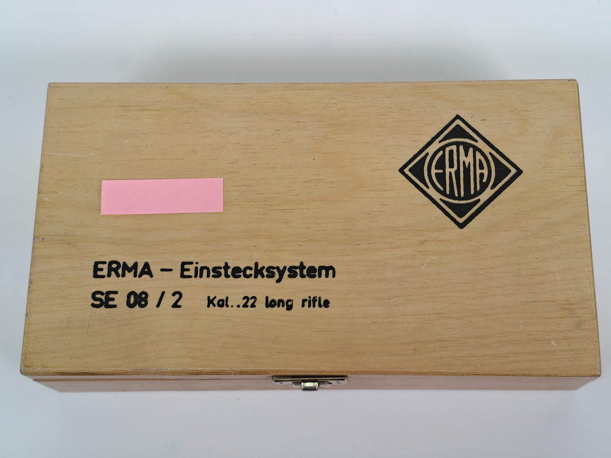 ERMA SE 08/2 Einstecksystem .22 l.r. für P08 – vollständig in originaler Holzkiste
